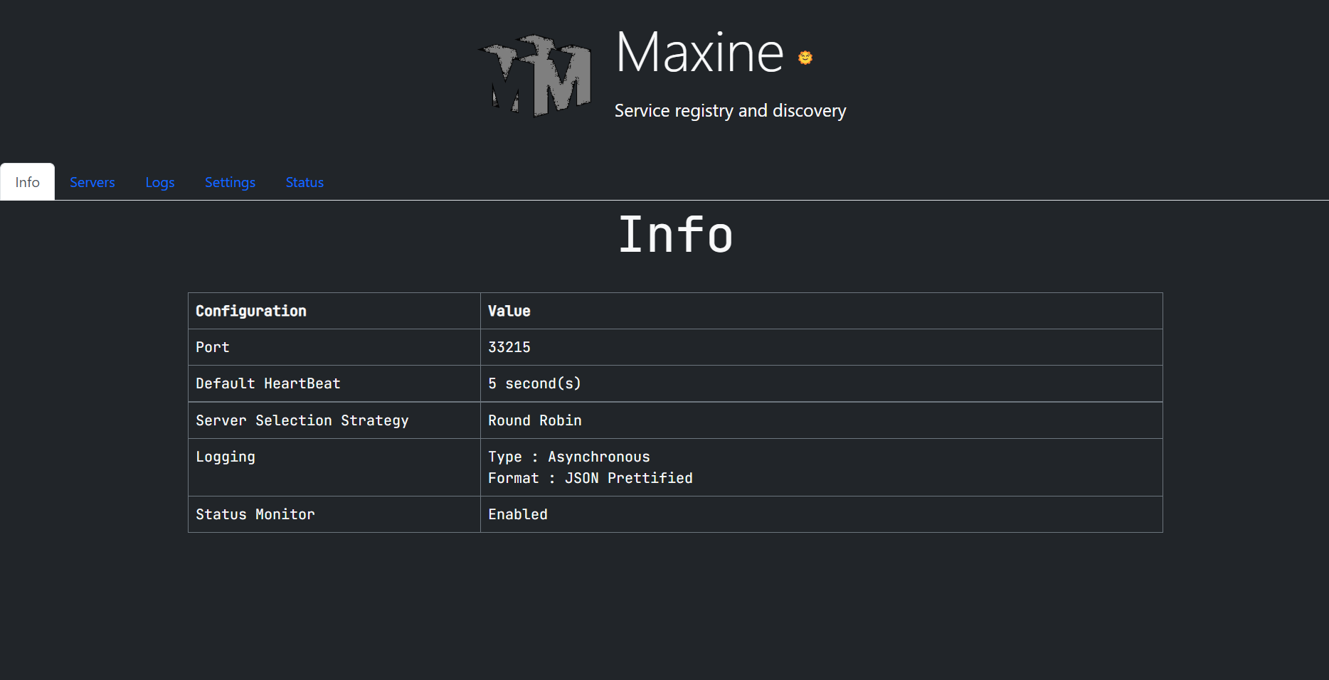Maxine Dashboard